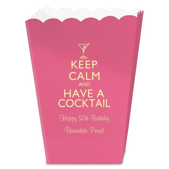 Keep Calm and Have a Cocktail Mini Popcorn Boxes